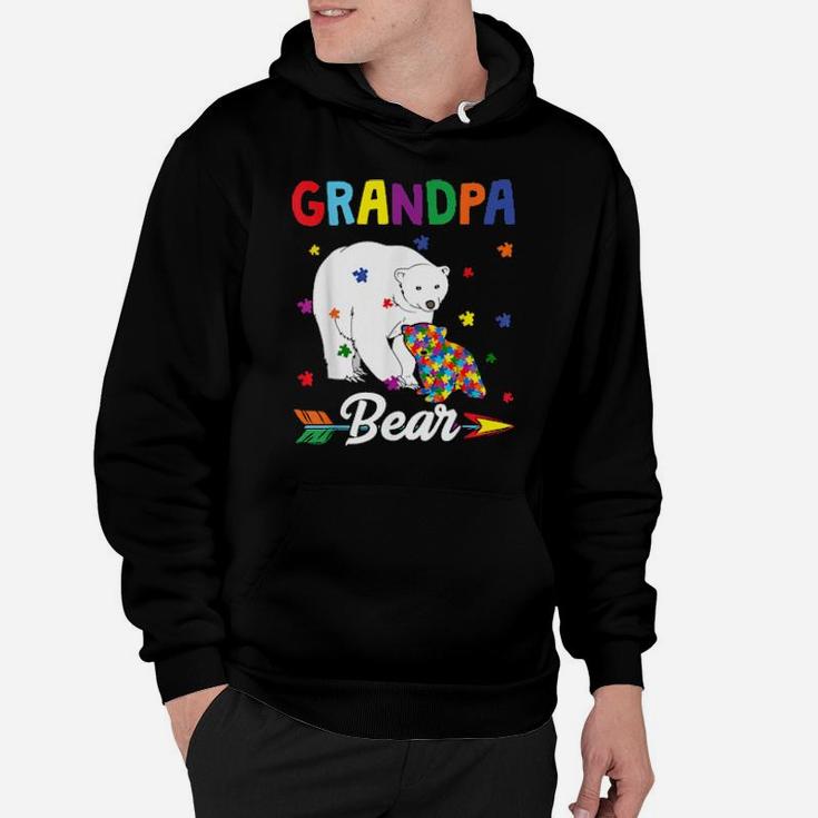 Cute Grandpa Bear Autism Awareness Month Family Hoodie