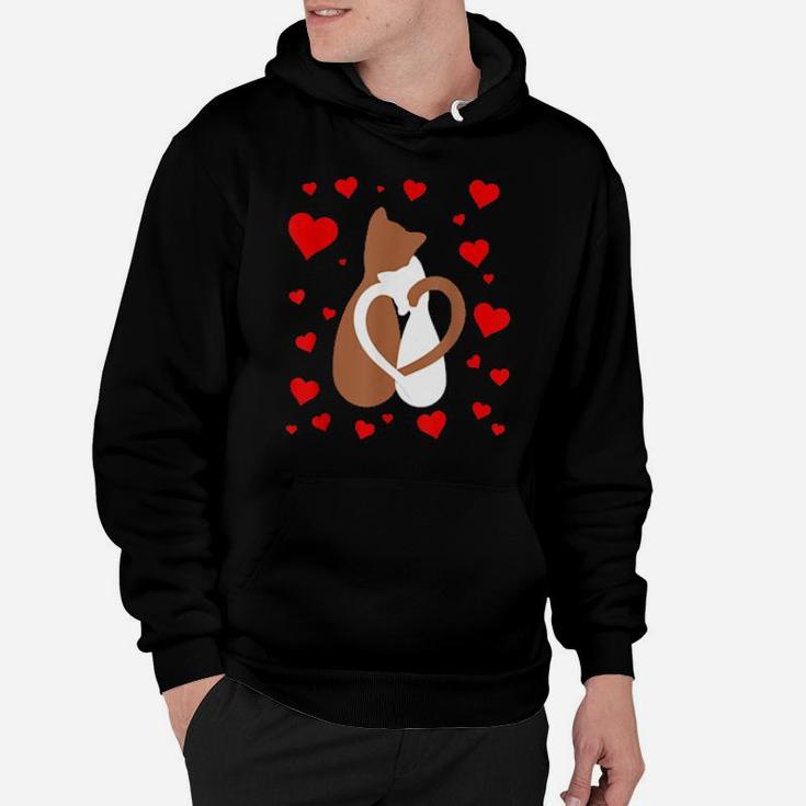 Cute Heart Love Cat Valentines Two Cats Hoodie