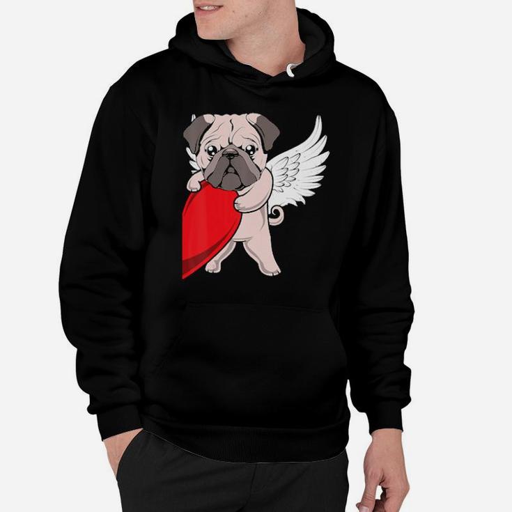 Cute Pug Dog Heart Love Pugs Valentine's Day Couples Gift Hoodie