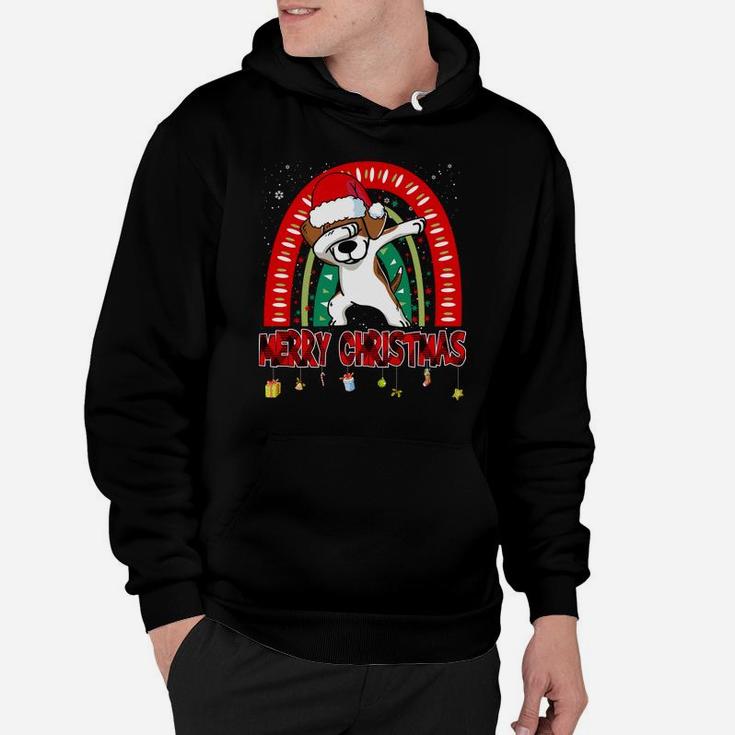 Dabbing Beagle Dog Boho Rainbow Funny Merry Christmas Sweatshirt Hoodie