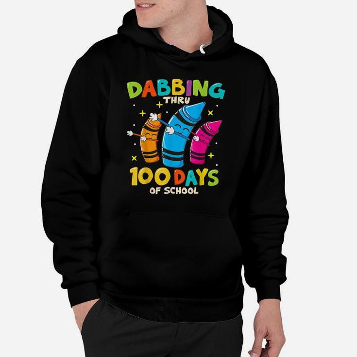 Dabbing Crayons Kids 100 Days School Lover Shirt Boys Girls Hoodie