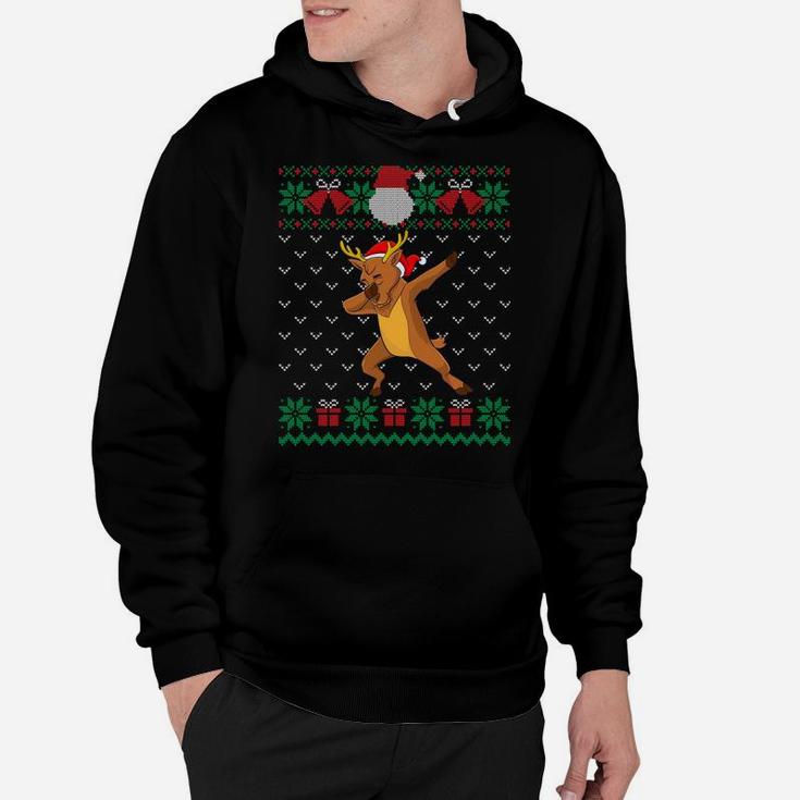 Dabbing Reindeer, Ugly Christmas Sweater Xmas Dab Kids Boys Sweatshirt Hoodie