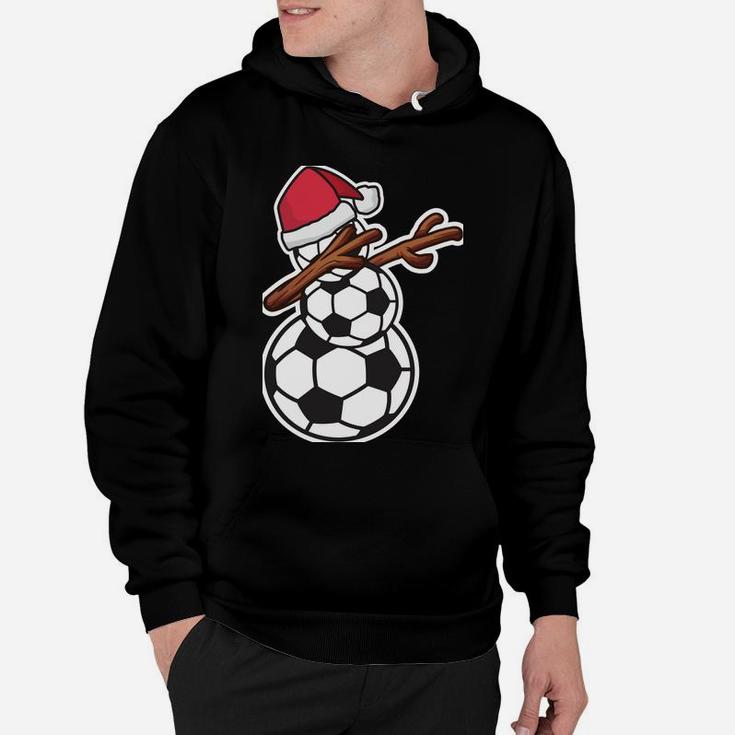Dabbing Snowman  Soccer Pajama Christmas Hoodie