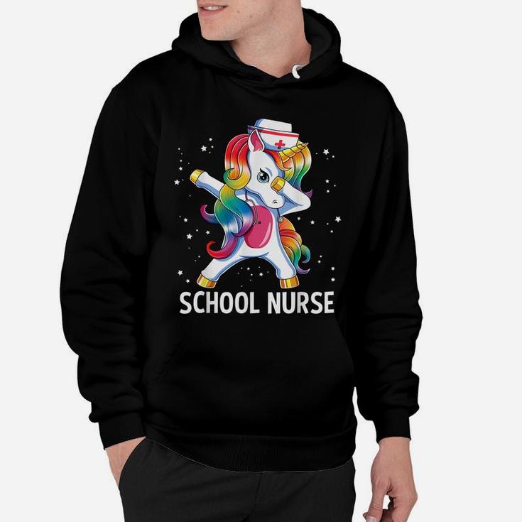 Dabbing Unicorn Funny School Nurse Medical Nursing Gift Hoodie