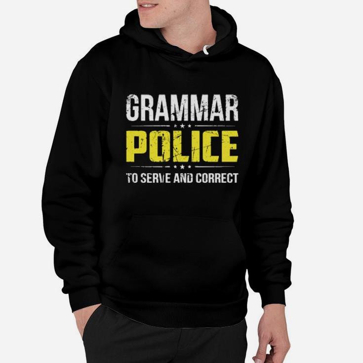 Distressed Grammar Police To Serve And Correct Hoodie
