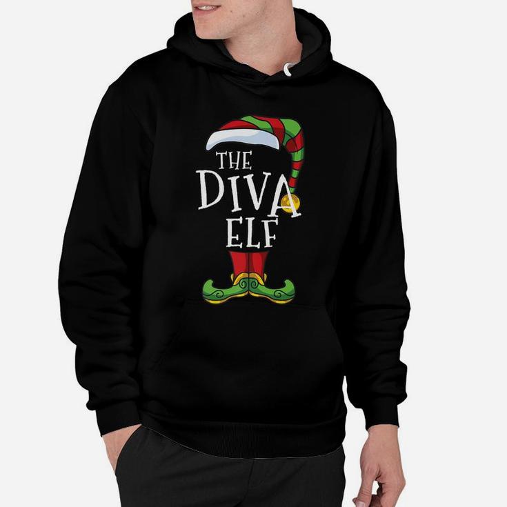 Diva Elf Family Matching Christmas Group Funny Pajama Hoodie