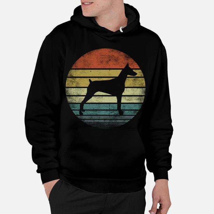 Doberman Lover Owner Gifts Retro Sunset Dog Silhouette Dad Hoodie