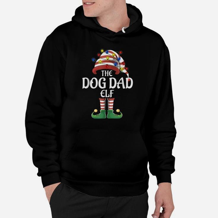 Dog Dad Elf Lights Funny Matching Family Christmas Party Paj Hoodie