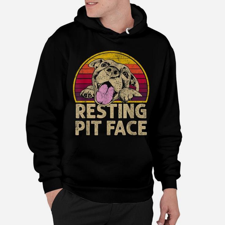Dog Pitbull Resting Pit Face Funny Gift For Pitbull Lovers Hoodie