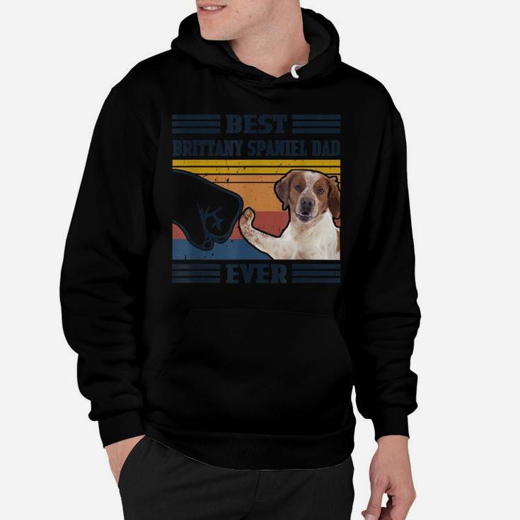 Dog Vintage Best Brittany Spaniel Dad Ever Father's Day Hoodie