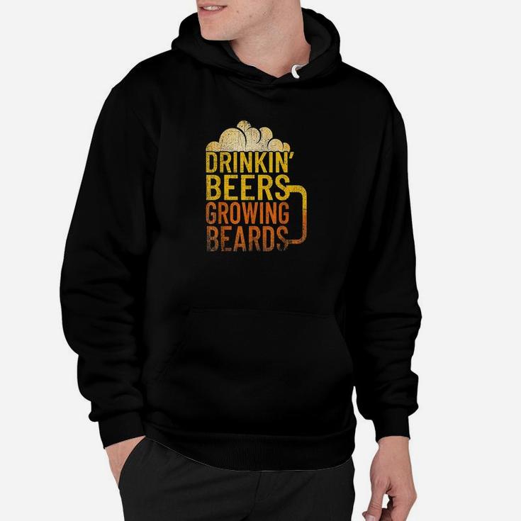Drinkin Beers Growing Beards Funny Hipster Inspired Hoodie
