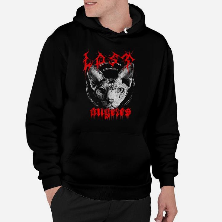 Edgy Gothic Clothing Sphynx Cat Lovers Occult Graphic Hoodie