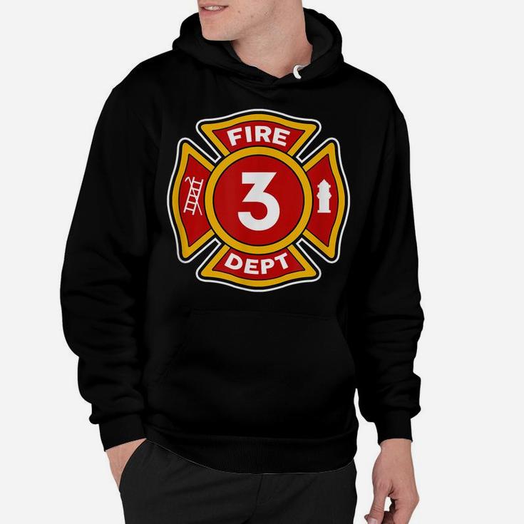 Fire 3 Dept | Firefighter Hero 3Rd Birthday Boys Gift Hoodie