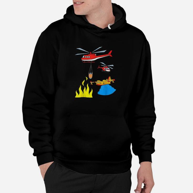 Firefighting Helicopters And Plane Fighting A Fire Hoodie