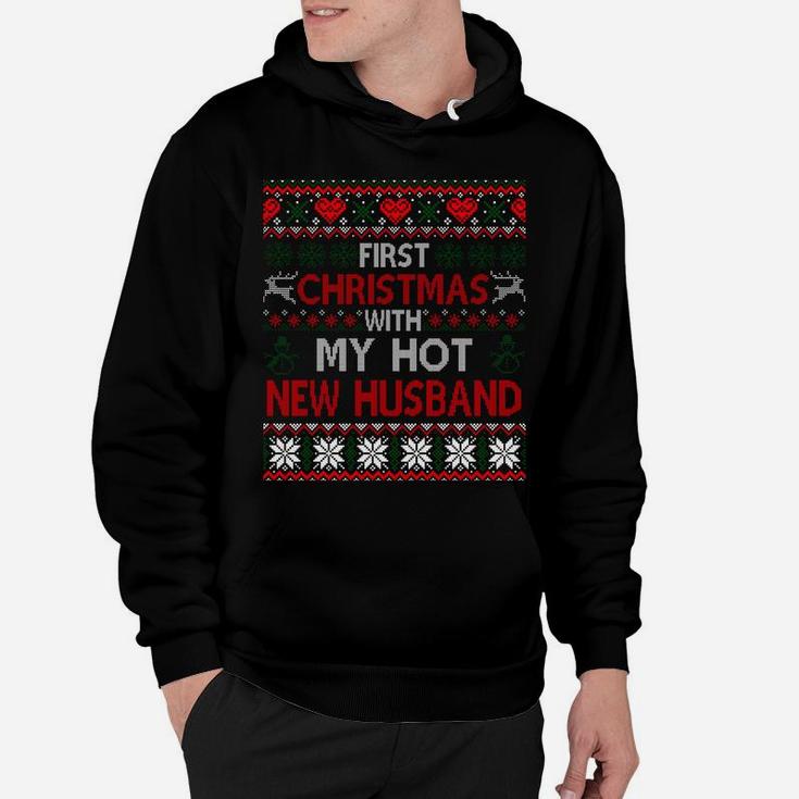 First Christmas With My Hot New Husband Matching Couple Sweatshirt Hoodie