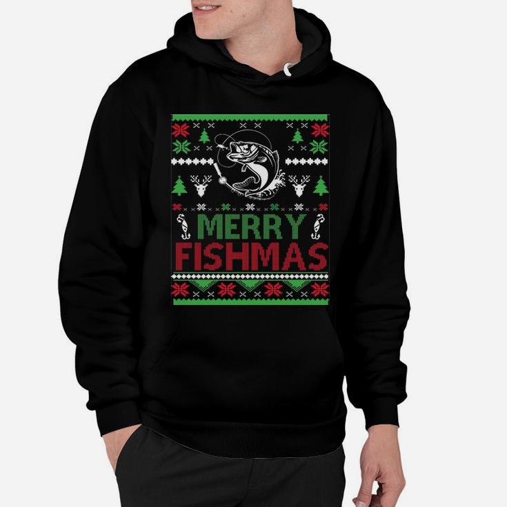 Fishing Ugly Christmas Apparel Bass Fish, Merry Fishmas Sweatshirt Hoodie
