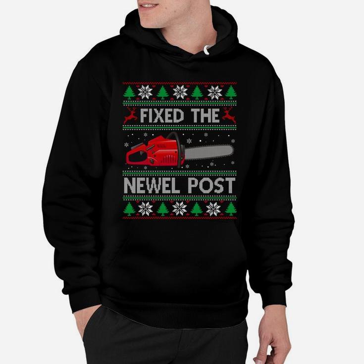 Fixed The Newel Post Funny Christmas Carpenter Ugly Sweater Sweatshirt Hoodie