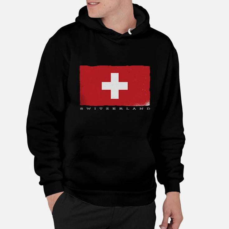 Flag Of Switzerland Grunge Distressed Swiss Design Hoodie