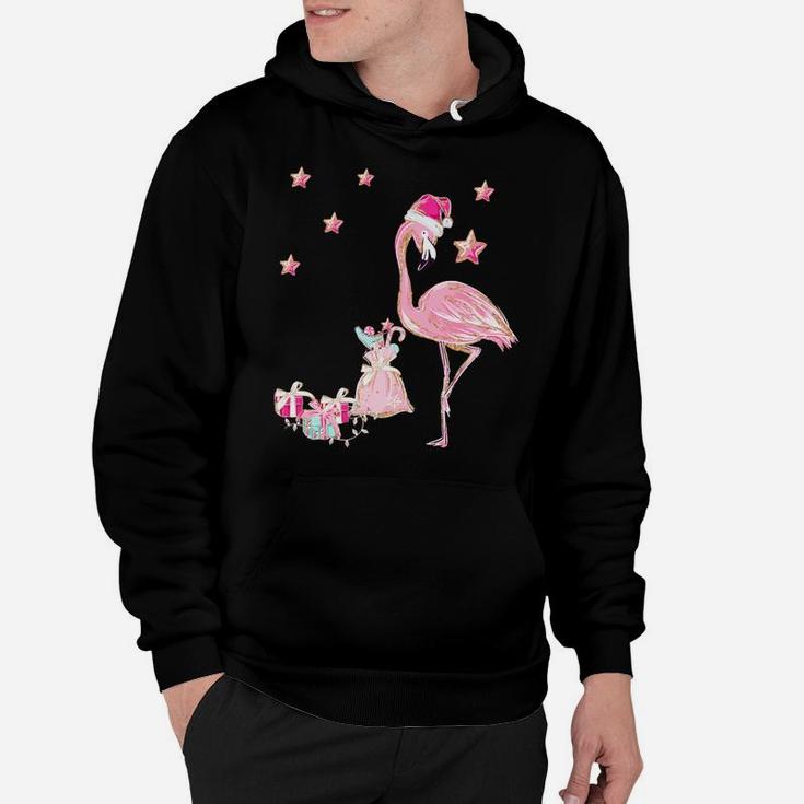 Flamingo Santa Clause Christmas Tee Gift Hawaiian Xmas Gift Sweatshirt Hoodie