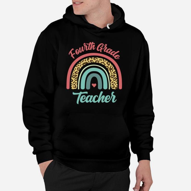 Fourth Grade Teacher Funny Teaching 4Th Leopard Rainbow Fun Sweatshirt Hoodie