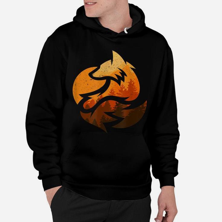 Fox Animal Design Gifts With Nature Trees Hunting Hoodie