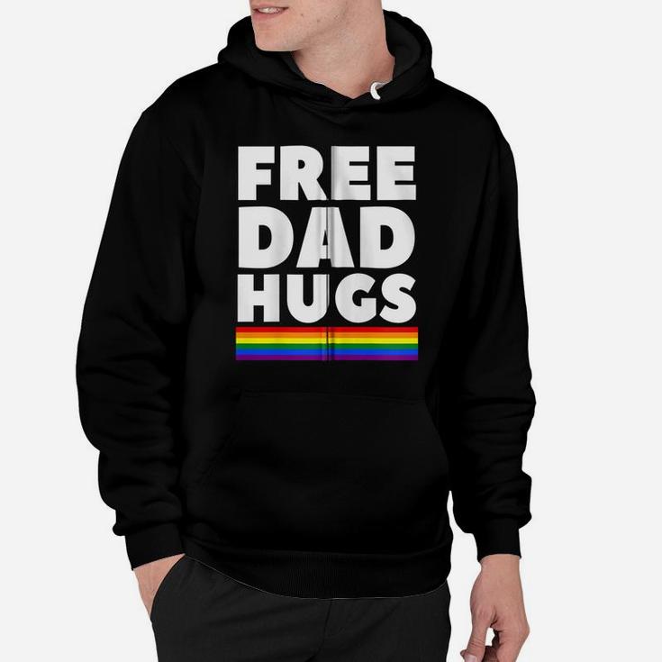 Free Dad Hugs Funny Lgbt Support Father Daddy Pride Gift Zip Hoodie Hoodie