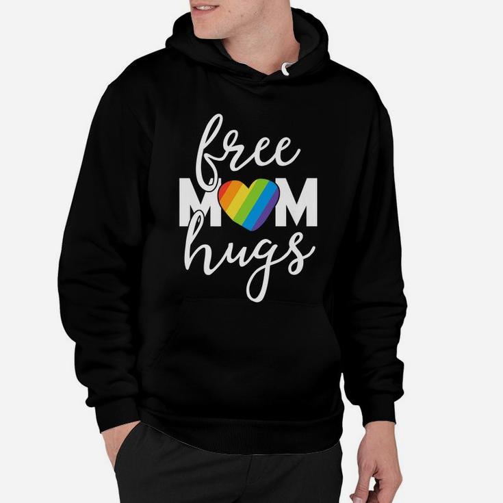 Free Mom Hugs Rainbow Pride March Heart Family Mother Hoodie