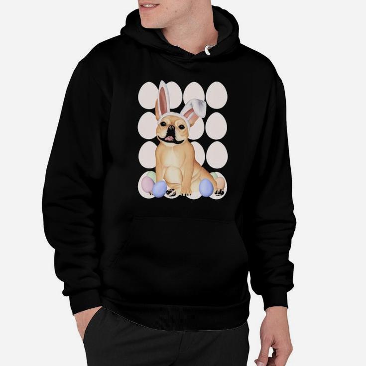 French Bulldog With Bunny Ears And Easter Eggs Hoodie