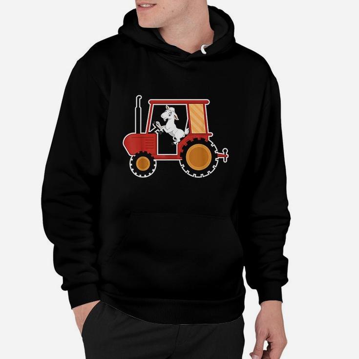 Funny Cartoon Goat Driving Tractor Farm Animals Lovers Gift Hoodie
