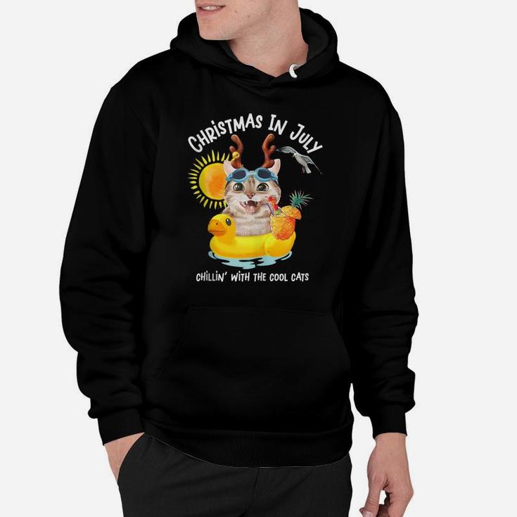 Funny Cat, Christmas In July, Cat Lovers Hoodie