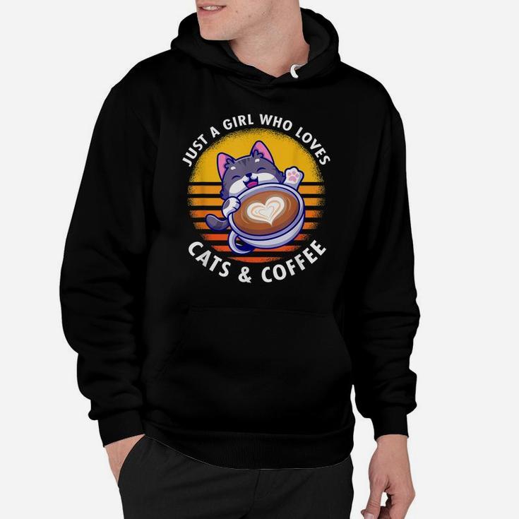 Funny Cats Coffee Caffeine Drink Humor Lovers Cat Lady Hoodie