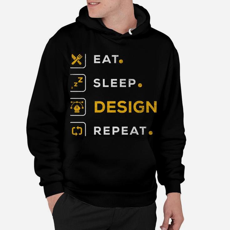 Funny Christmas Graphic Designer Gift Eat Sleep Design Hoodie