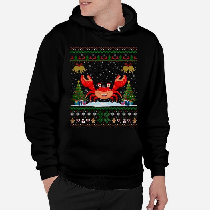 Funny Crabs Xmas Gift Santa Hat Ugly Crab Christmas Sweatshirt Hoodie