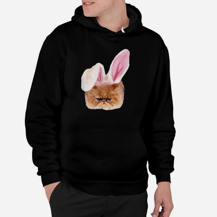 Funny Easter Persian Cat Bunny Ears Adorable Cat Face Fluffy Hoodie