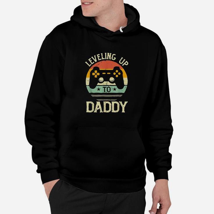 Funny Gamer New Dad Leveling Up To Daddy Fathers Day Hoodie