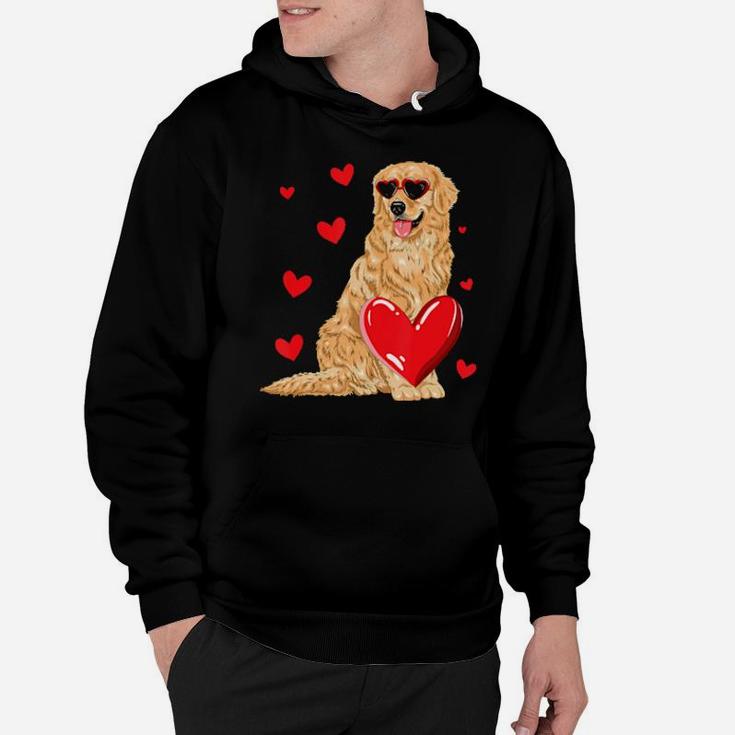 Funny Golden Retriever Heart Valentines Day Gift Dog Lover Hoodie