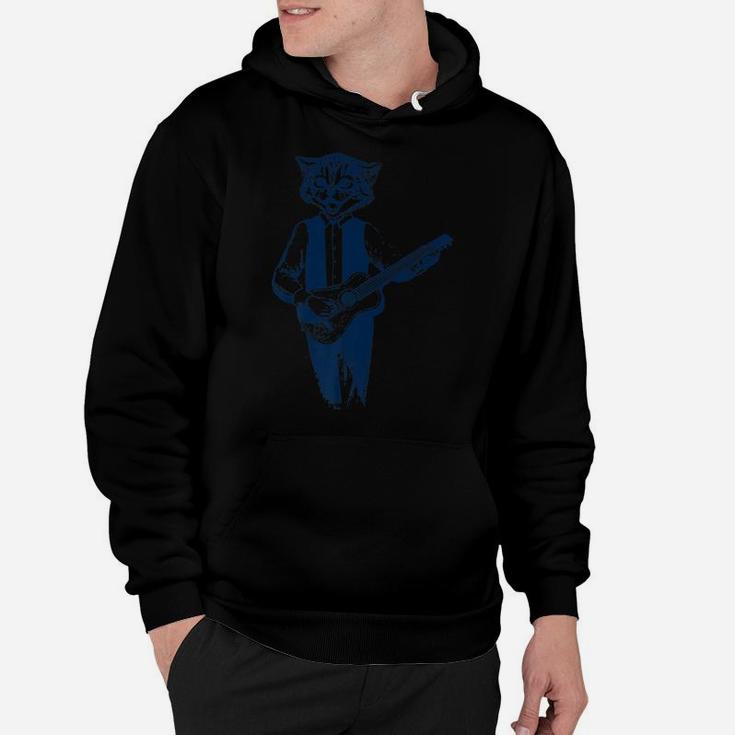 Funny Guitar Playing Cat Cute Musician Graphic Hoodie