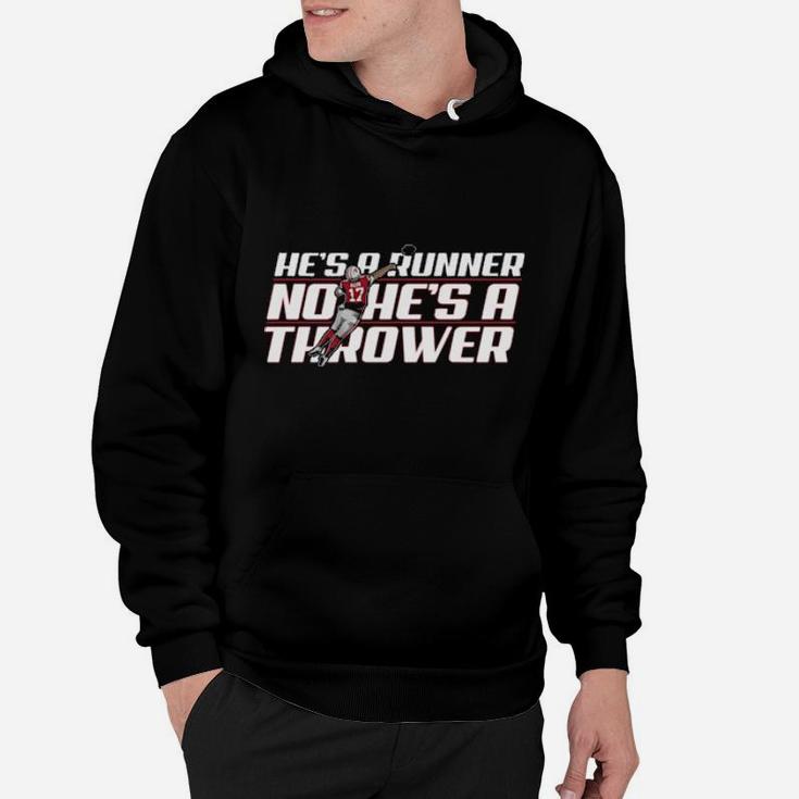 Funny Hes A Runner No He Is A Thrower Hoodie