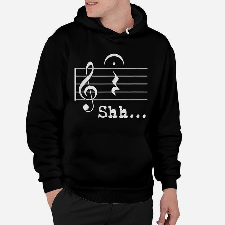 Funny Music Note Gifts Musician - Shh Quarter Rest Fermata Hoodie
