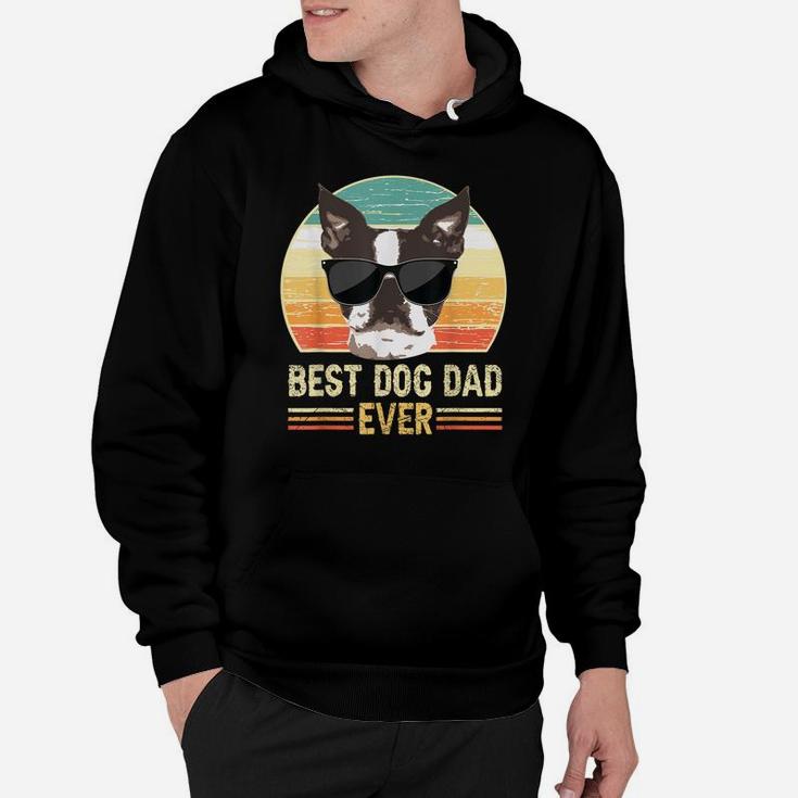 Funny Retro Best Dog Dad Ever Shirt, Dog With Sunglasses Hoodie