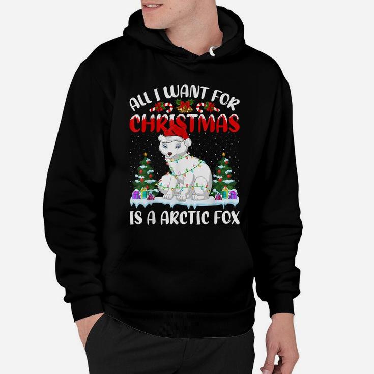 Funny Santa Hat All I Want For Christmas Is A Arctic Fox Hoodie