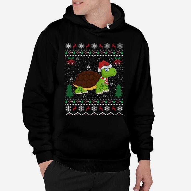 Funny Santa Hat Sea Turtle Xmas Gift Ugly Turtle Christmas Hoodie