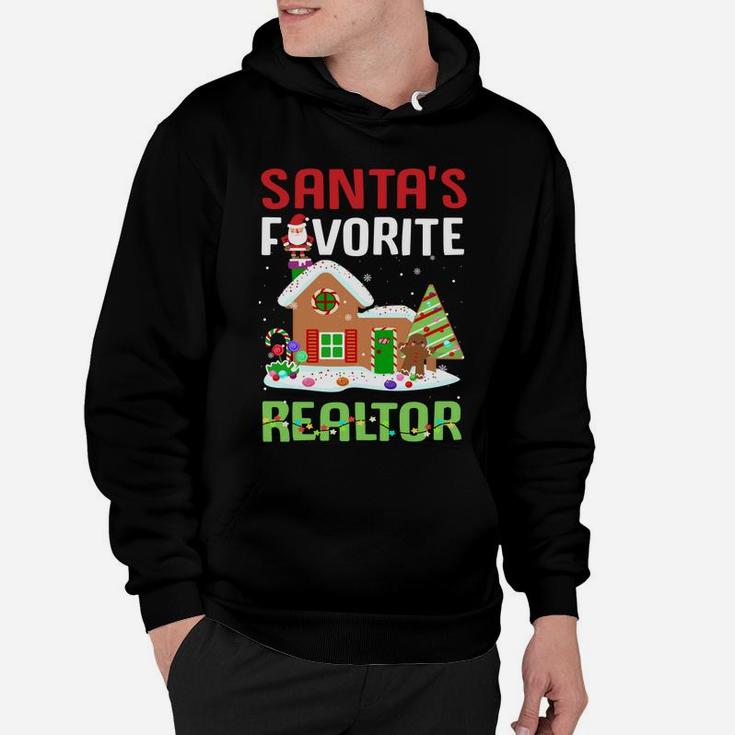 Funny Santa's Favorite Realtor Estate Agent Christmas Gift Hoodie