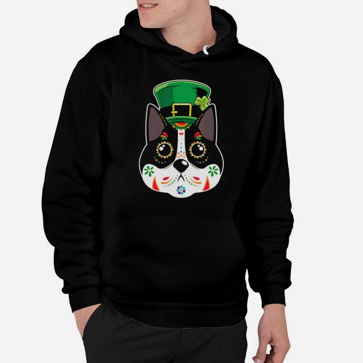 Funny Skull Dog Face St Patrick Day Akita Hoodie