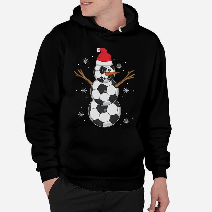 Funny Soccer Ball Snowman Sport Lover Gift Christmas Holiday Hoodie