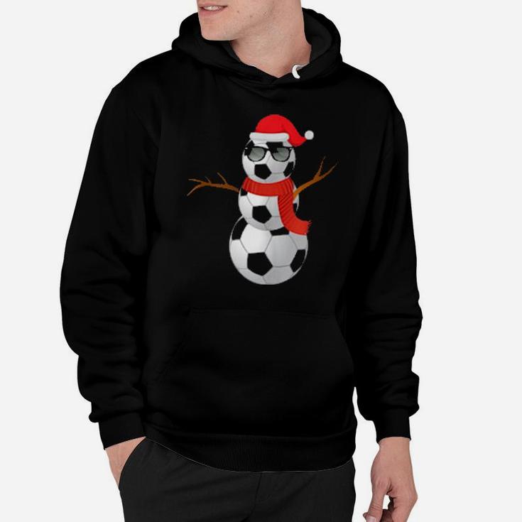 Funny Soccer Football Snowman Holiday Spirit Xmas Hoodie