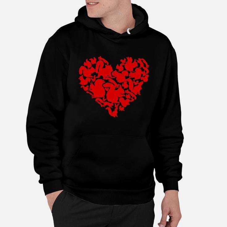 Funny Squirrel Heart Valentine Gift Squirrel Lover Hoodie