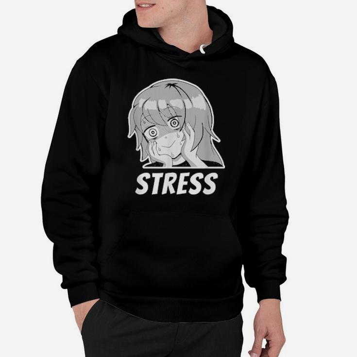 Funny Stress And Anxious Expression Face Girl Manga Meme Hoodie