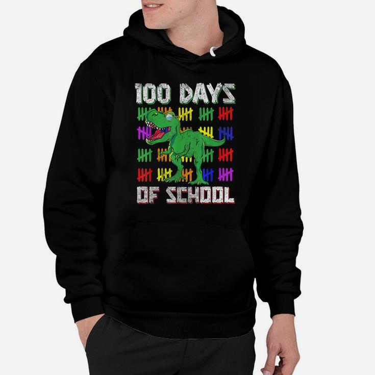 Funny Student Gift DinoRex Dinosaur 100 Days Of School Hoodie