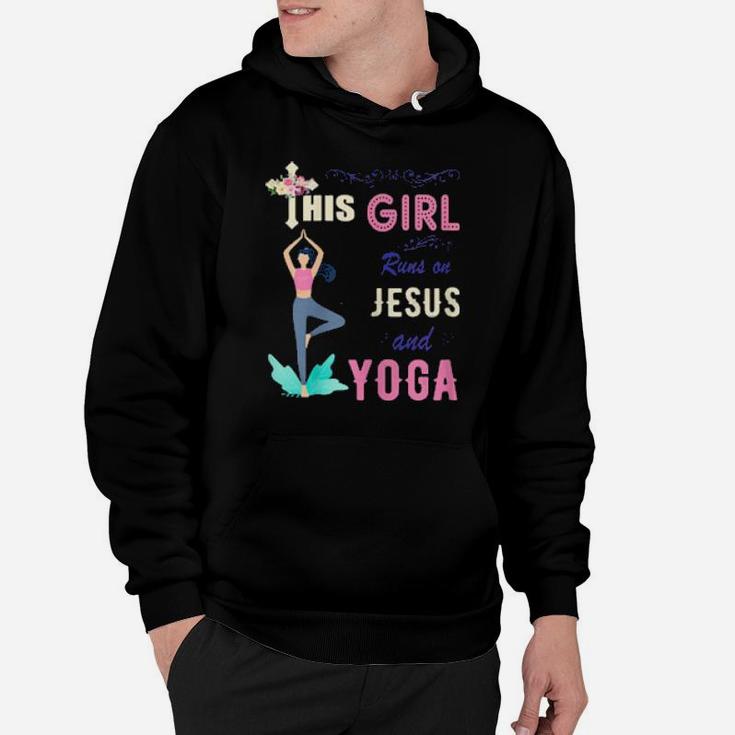 Funny Watercolor Girl Run On Jesus And Yoga Hoodie